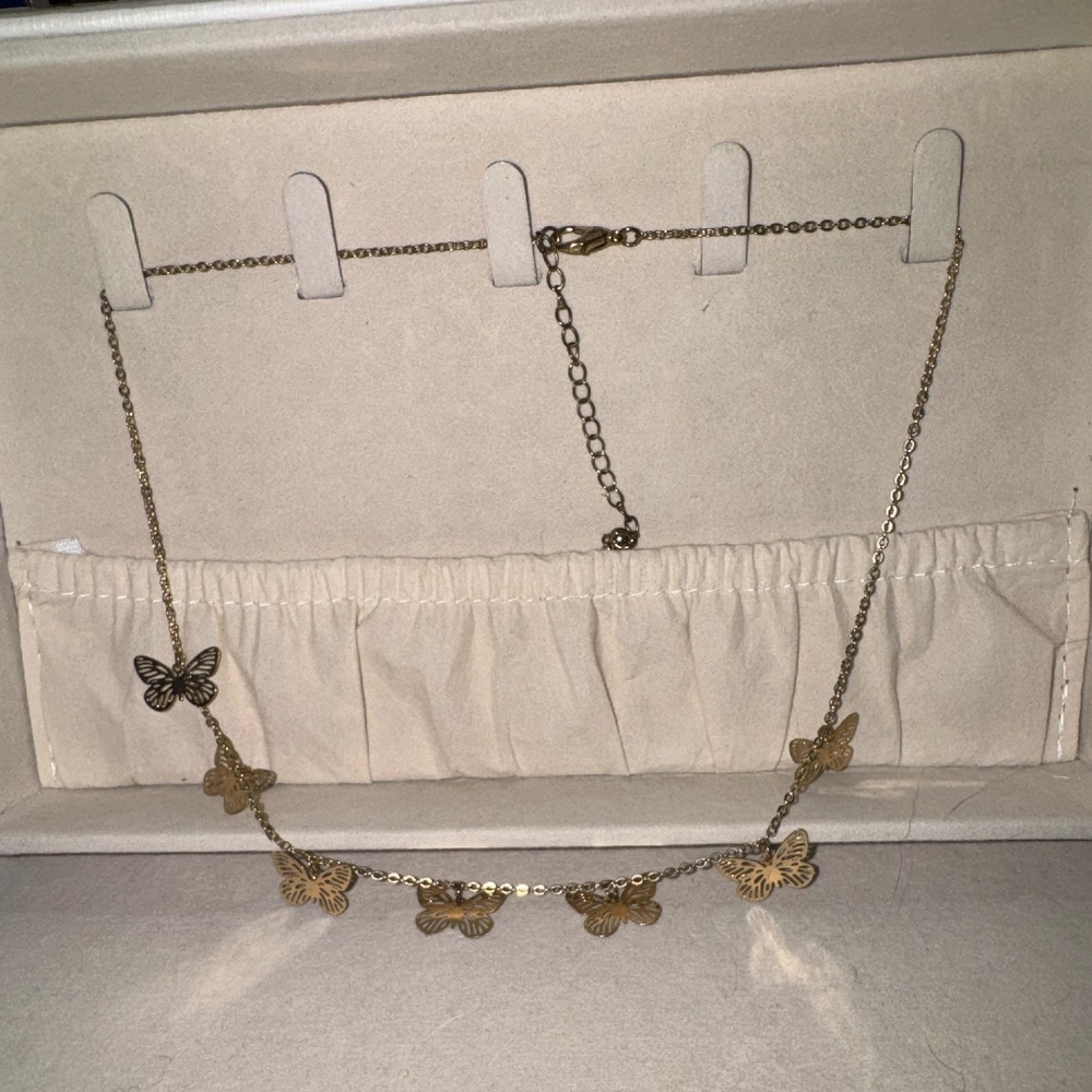 Gold Butterfly Charm Necklace